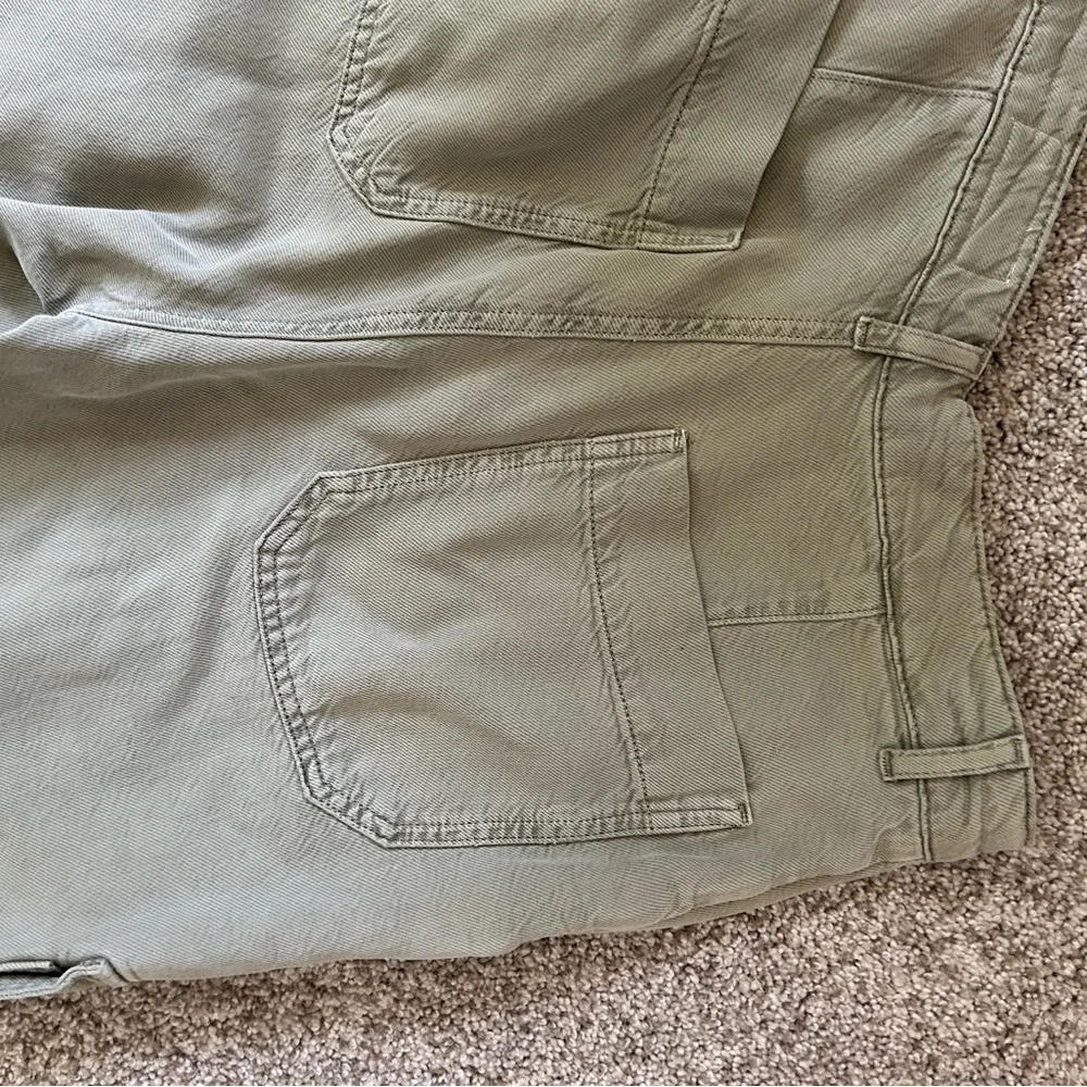 AG Los Angeles Knoxx Cargo High Rise Baggy Boyfriend green pants. Grunge utility - Picture 13 of 16